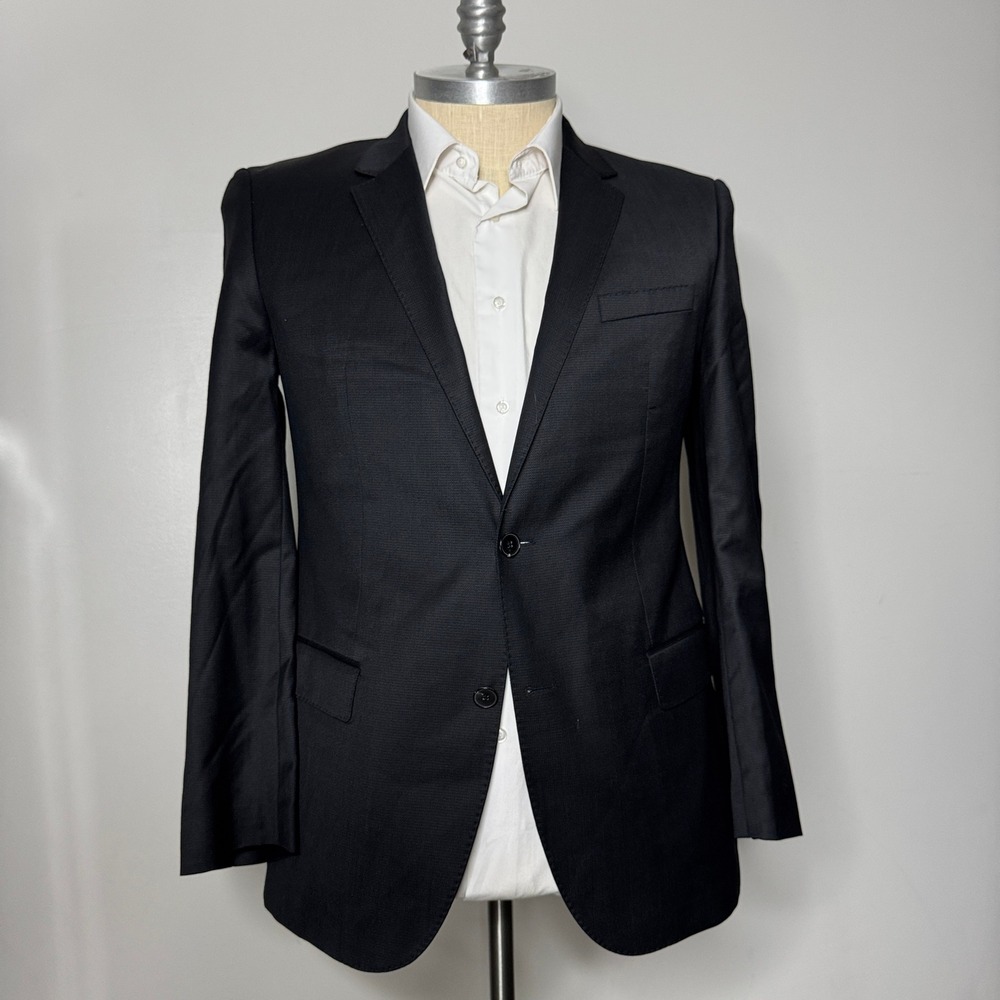 Hugo Boss Mens Blazer Jacket 42R Black Stretch Modern Fit